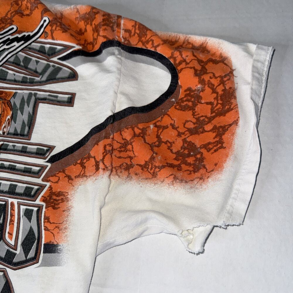 Vtg Nascar All over print TONY STEWART Home Depot 2001 Shirt Men Sz L Distress - Picture 9 of 12